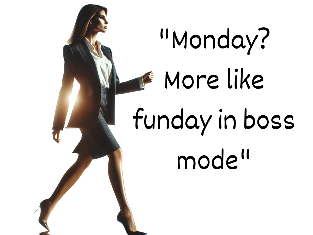  "Monday? More like funday in boss mode"